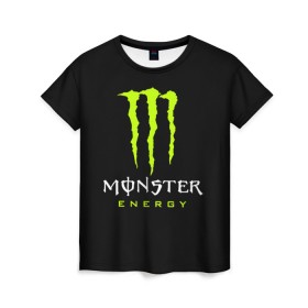 Женская футболка 3D с принтом MONSTER ENERGY , 100% полиэфир ( синтетическое хлопкоподобное полотно) | прямой крой, круглый вырез горловины, длина до линии бедер | black monster | bmx | claw | cybersport | energy | monster | monster energy | moto | motocross | race | sport | киберспорт | когти | монстер энерджи | монстр | мото | мотокросс | ралли | скейтбординг | спорт | т | энергия