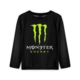 Детский лонгслив 3D с принтом MONSTER ENERGY , 100% полиэстер | длинные рукава, круглый вырез горловины, полуприлегающий силуэт
 | Тематика изображения на принте: black monster | bmx | claw | cybersport | energy | monster | monster energy | moto | motocross | race | sport | киберспорт | когти | монстер энерджи | монстр | мото | мотокросс | ралли | скейтбординг | спорт | т | энергия