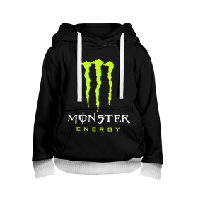 Детская толстовка 3D с принтом MONSTER ENERGY , 100% полиэстер | двухслойный капюшон со шнурком для регулировки, мягкие манжеты на рукавах и по низу толстовки, спереди карман-кенгуру с мягким внутренним слоем | Тематика изображения на принте: black monster | bmx | claw | cybersport | energy | monster | monster energy | moto | motocross | race | sport | киберспорт | когти | монстер энерджи | монстр | мото | мотокросс | ралли | скейтбординг | спорт | т | энергия