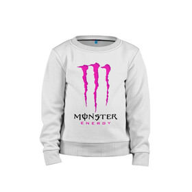 Детский свитшот хлопок с принтом MONSTER ENERGY , 100% хлопок | круглый вырез горловины, эластичные манжеты, пояс и воротник | Тематика изображения на принте: black monster | bmx | claw | cybersport | energy | monster | monster energy | moto | motocross | race | sport | киберспорт | когти | монстер энерджи | монстр | мото | мотокросс | ралли | скейтбординг | спорт | т | энергия