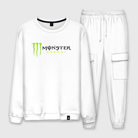 Мужской костюм хлопок с принтом MONSTER ENERGY , 100% хлопок | на свитшоте круглая горловина, мягкая резинка по низу. Брюки заужены к низу, на них два вида карманов: два “обычных” по бокам и два объемных, с клапанами, расположенные ниже линии бедра. Брюки с мягкой трикотажной резинкой на поясе и по низу штанин. В поясе для дополнительного комфорта — широкие завязки | black monster | bmx | claw | cybersport | energy | monster | monster energy | moto | motocross | race | sport | киберспорт | когти | монстер энерджи | монстр | мото | мотокросс | ралли | скейтбординг | спорт | т | энергия