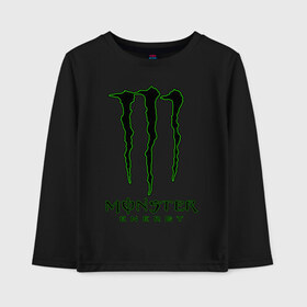 Детский лонгслив хлопок с принтом MONSTER ENERGY , 100% хлопок | круглый вырез горловины, полуприлегающий силуэт, длина до линии бедер | black monster | bmx | claw | cybersport | energy | monster | monster energy | moto | motocross | race | sport | киберспорт | когти | монстер энерджи | монстр | мото | мотокросс | ралли | скейтбординг | спорт | т | энергия