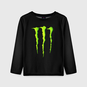 Детский лонгслив 3D с принтом MONSTER ENERGY , 100% полиэстер | длинные рукава, круглый вырез горловины, полуприлегающий силуэт
 | black monster | bmx | claw | cybersport | energy | monster | monster energy | moto | motocross | race | sport | киберспорт | когти | монстер энерджи | монстр | мото | мотокросс | ралли | скейтбординг | спорт | т | энергия