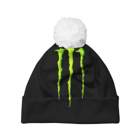 Шапка 3D c помпоном с принтом MONSTER ENERGY , 100% полиэстер | универсальный размер, печать по всей поверхности изделия | black monster | bmx | claw | cybersport | energy | monster | monster energy | moto | motocross | race | sport | киберспорт | когти | монстер энерджи | монстр | мото | мотокросс | ралли | скейтбординг | спорт | т | энергия