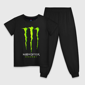 Детская пижама хлопок с принтом MONSTER ENERGY , 100% хлопок |  брюки и футболка прямого кроя, без карманов, на брюках мягкая резинка на поясе и по низу штанин
 | black monster | bmx | claw | cybersport | energy | monster | monster energy | moto | motocross | race | sport | киберспорт | когти | монстер энерджи | монстр | мото | мотокросс | ралли | скейтбординг | спорт | т | энергия