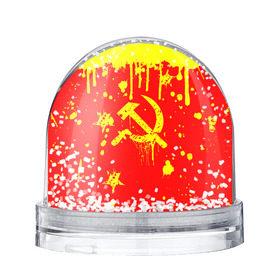Снежный шар с принтом СССР , Пластик | Изображение внутри шара печатается на глянцевой фотобумаге с двух сторон | 9 мая | день победы | звезда | победа | праздник | россия | серп и молот | ссср