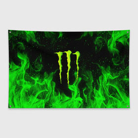 Флаг-баннер с принтом MONSTER ENERGY , 100% полиэстер | размер 67 х 109 см, плотность ткани — 95 г/м2; по краям флага есть четыре люверса для крепления | black monster | bmx | claw | cybersport | energy | monster | monster energy | moto | motocross | race | sport | киберспорт | когти | монстер энерджи | монстр | мото | мотокросс | ралли | скейтбординг | спорт | т | энергия