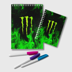 Блокнот с принтом MONSTER ENERGY , 100% бумага | 48 листов, плотность листов — 60 г/м2, плотность картонной обложки — 250 г/м2. Листы скреплены удобной пружинной спиралью. Цвет линий — светло-серый
 | Тематика изображения на принте: black monster | bmx | claw | cybersport | energy | monster | monster energy | moto | motocross | race | sport | киберспорт | когти | монстер энерджи | монстр | мото | мотокросс | ралли | скейтбординг | спорт | т | энергия