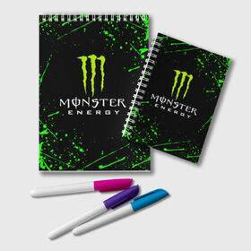 Блокнот с принтом MONSTER ENERGY , 100% бумага | 48 листов, плотность листов — 60 г/м2, плотность картонной обложки — 250 г/м2. Листы скреплены удобной пружинной спиралью. Цвет линий — светло-серый
 | black monster | bmx | claw | cybersport | energy | monster | monster energy | moto | motocross | race | sport | киберспорт | когти | монстер энерджи | монстр | мото | мотокросс | ралли | скейтбординг | спорт | т | энергия
