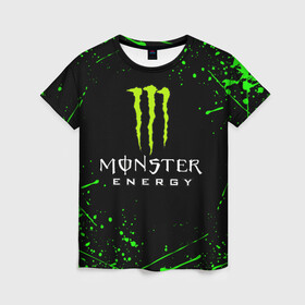 Женская футболка 3D с принтом MONSTER ENERGY , 100% полиэфир ( синтетическое хлопкоподобное полотно) | прямой крой, круглый вырез горловины, длина до линии бедер | black monster | bmx | claw | cybersport | energy | monster | monster energy | moto | motocross | race | sport | киберспорт | когти | монстер энерджи | монстр | мото | мотокросс | ралли | скейтбординг | спорт | т | энергия