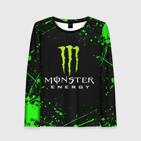 Женский лонгслив 3D с принтом MONSTER ENERGY , 100% полиэстер | длинные рукава, круглый вырез горловины, полуприлегающий силуэт | black monster | bmx | claw | cybersport | energy | monster | monster energy | moto | motocross | race | sport | киберспорт | когти | монстер энерджи | монстр | мото | мотокросс | ралли | скейтбординг | спорт | т | энергия