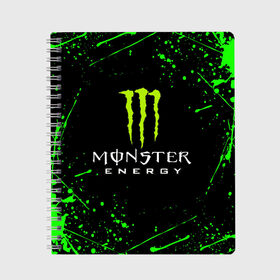 Тетрадь с принтом MONSTER ENERGY , 100% бумага | 48 листов, плотность листов — 60 г/м2, плотность картонной обложки — 250 г/м2. Листы скреплены сбоку удобной пружинной спиралью. Уголки страниц и обложки скругленные. Цвет линий — светло-серый
 | black monster | bmx | claw | cybersport | energy | monster | monster energy | moto | motocross | race | sport | киберспорт | когти | монстер энерджи | монстр | мото | мотокросс | ралли | скейтбординг | спорт | т | энергия