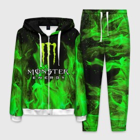 Мужской костюм 3D с принтом MONSTER ENERGY , 100% полиэстер | Манжеты и пояс оформлены тканевой резинкой, двухслойный капюшон со шнурком для регулировки, карманы спереди | Тематика изображения на принте: black monster | bmx | claw | cybersport | energy | monster | monster energy | moto | motocross | race | sport | киберспорт | когти | монстер энерджи | монстр | мото | мотокросс | ралли | скейтбординг | спорт | т | энергия