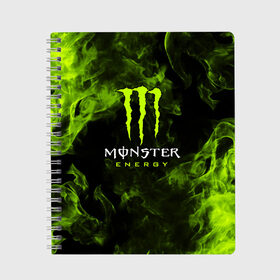 Тетрадь с принтом MONSTER ENERGY , 100% бумага | 48 листов, плотность листов — 60 г/м2, плотность картонной обложки — 250 г/м2. Листы скреплены сбоку удобной пружинной спиралью. Уголки страниц и обложки скругленные. Цвет линий — светло-серый
 | black monster | bmx | claw | cybersport | energy | monster | monster energy | moto | motocross | race | sport | киберспорт | когти | монстер энерджи | монстр | мото | мотокросс | ралли | скейтбординг | спорт | т | энергия