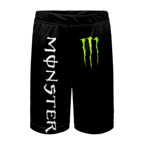 Детские спортивные шорты 3D с принтом MONSTER ENERGY ,  100% полиэстер
 | пояс оформлен широкой мягкой резинкой, ткань тянется
 | black monster | bmx | claw | cybersport | energy | monster | monster energy | moto | motocross | race | sport | киберспорт | когти | монстер энерджи | монстр | мото | мотокросс | ралли | скейтбординг | спорт | т | энергия