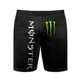 Мужские шорты спортивные с принтом MONSTER ENERGY ,  |  | black monster | bmx | claw | cybersport | energy | monster | monster energy | moto | motocross | race | sport | киберспорт | когти | монстер энерджи | монстр | мото | мотокросс | ралли | скейтбординг | спорт | т | энергия