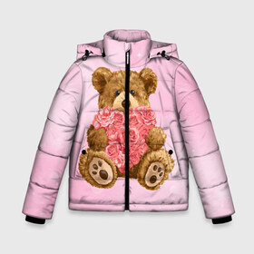 Зимняя куртка для мальчиков 3D с принтом Плюшевый медведь с сердечком , ткань верха — 100% полиэстер; подклад — 100% полиэстер, утеплитель — 100% полиэстер | длина ниже бедра, удлиненная спинка, воротник стойка и отстегивающийся капюшон. Есть боковые карманы с листочкой на кнопках, утяжки по низу изделия и внутренний карман на молнии. 

Предусмотрены светоотражающий принт на спинке, радужный светоотражающий элемент на пуллере молнии и на резинке для утяжки | Тематика изображения на принте: арт | животные | картинка | медвежонок | мишка | плюшевый медведь | рисунок | розовые цветы | розочки | розы | сердечко | сердце | сердце из роз | цветы