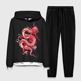 Мужской костюм 3D (с толстовкой) с принтом Дракон ,  |  | арт | дракон | дракоша | животные | картинка | китайский дракон | красный дракон | рисунок | японский дракон | ящер