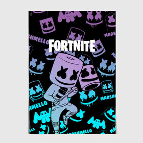 Постер с принтом FORTNITE MARSHMELLO. , 100% бумага
 | бумага, плотность 150 мг. Матовая, но за счет высокого коэффициента гладкости имеет небольшой блеск и дает на свету блики, но в отличии от глянцевой бумаги не покрыта лаком | archetype | fortnite | fortnite x | game | ikonik | marshmello | raven | архетип | ворон | игра | иконик | маршмелло | фортнайт