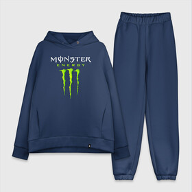 Женский костюм хлопок Oversize с принтом MONSTER ENERGY ,  |  | black monster | bmx | claw | cybersport | energy | monster | monster energy | moto | motocross | race | sport | киберспорт | когти | монстер энерджи | монстр | мото | мотокросс | ралли | скейтбординг | спорт | т | энергия