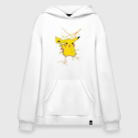 Худи SuperOversize хлопок с принтом Pikachu , 70% хлопок, 30% полиэстер, мягкий начес внутри | карман-кенгуру, эластичная резинка на манжетах и по нижней кромке, двухслойный капюшон
 | anime | pikachu | pokemon | pokemon logo | аниме | анимэ | пика | пикачу | покемон | покемон постер | эш и пикачу | эш кетчум | япония | японский