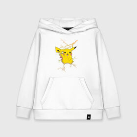 Детская толстовка хлопок с принтом Pikachu , 100% хлопок | Круглый горловой вырез, эластичные манжеты, пояс, капюшен | anime | pikachu | pokemon | pokemon logo | аниме | анимэ | пика | пикачу | покемон | покемон постер | эш и пикачу | эш кетчум | япония | японский