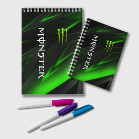 Блокнот с принтом MONSTER ENERGY , 100% бумага | 48 листов, плотность листов — 60 г/м2, плотность картонной обложки — 250 г/м2. Листы скреплены удобной пружинной спиралью. Цвет линий — светло-серый
 | black monster | bmx | claw | cybersport | energy | monster | monster energy | moto | motocross | race | sport | киберспорт | когти | монстер энерджи | монстр | мото | мотокросс | ралли | скейтбординг | спорт | т | энергия