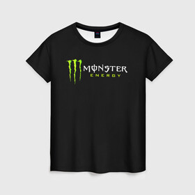 Женская футболка 3D с принтом MONSTER ENERGY , 100% полиэфир ( синтетическое хлопкоподобное полотно) | прямой крой, круглый вырез горловины, длина до линии бедер | black monster | bmx | claw | cybersport | energy | monster | monster energy | moto | motocross | race | sport | киберспорт | когти | монстер энерджи | монстр | мото | мотокросс | ралли | скейтбординг | спорт | т | энергия