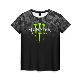 Женская футболка 3D с принтом MONSTER ENERGY , 100% полиэфир ( синтетическое хлопкоподобное полотно) | прямой крой, круглый вырез горловины, длина до линии бедер | black monster | bmx | claw | cybersport | energy | monster | monster energy | moto | motocross | race | sport | киберспорт | когти | монстер энерджи | монстр | мото | мотокросс | ралли | скейтбординг | спорт | т | энергия