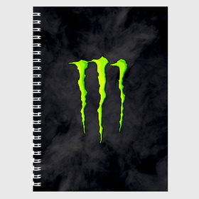 Тетрадь с принтом MONSTER ENERGY , 100% бумага | 48 листов, плотность листов — 60 г/м2, плотность картонной обложки — 250 г/м2. Листы скреплены сбоку удобной пружинной спиралью. Уголки страниц и обложки скругленные. Цвет линий — светло-серый
 | Тематика изображения на принте: black monster | bmx | claw | cybersport | energy | monster | monster energy | moto | motocross | race | sport | киберспорт | когти | монстер энерджи | монстр | мото | мотокросс | ралли | скейтбординг | спорт | т | энергия