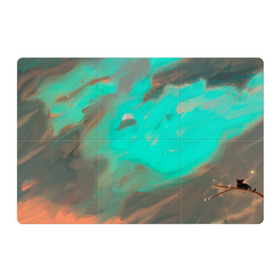 Магнитный плакат 3Х2 с принтом Майское небо , Полимерный материал с магнитным слоем | 6 деталей размером 9*9 см | абстракция | арт | ветвь | закат | китайский фонарик | котёнок | небо | облака | цветы | японский фонарик
