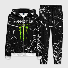 Мужской костюм 3D с принтом MONSTER ENERGY , 100% полиэстер | Манжеты и пояс оформлены тканевой резинкой, двухслойный капюшон со шнурком для регулировки, карманы спереди | Тематика изображения на принте: black monster | bmx | claw | cybersport | energy | monster | monster energy | moto | motocross | race | sport | киберспорт | когти | монстер энерджи | монстр | мото | мотокросс | ралли | скейтбординг | спорт | т | энергия