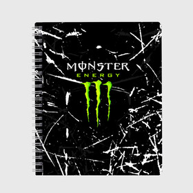 Тетрадь с принтом MONSTER ENERGY , 100% бумага | 48 листов, плотность листов — 60 г/м2, плотность картонной обложки — 250 г/м2. Листы скреплены сбоку удобной пружинной спиралью. Уголки страниц и обложки скругленные. Цвет линий — светло-серый
 | black monster | bmx | claw | cybersport | energy | monster | monster energy | moto | motocross | race | sport | киберспорт | когти | монстер энерджи | монстр | мото | мотокросс | ралли | скейтбординг | спорт | т | энергия