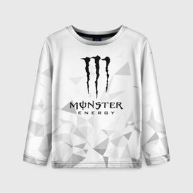 Детский лонгслив 3D с принтом MONSTER ENERGY , 100% полиэстер | длинные рукава, круглый вырез горловины, полуприлегающий силуэт
 | black monster | bmx | claw | cybersport | energy | monster | monster energy | moto | motocross | race | sport | киберспорт | когти | монстер энерджи | монстр | мото | мотокросс | ралли | скейтбординг | спорт | т | энергия