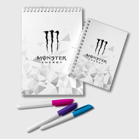 Блокнот с принтом MONSTER ENERGY , 100% бумага | 48 листов, плотность листов — 60 г/м2, плотность картонной обложки — 250 г/м2. Листы скреплены удобной пружинной спиралью. Цвет линий — светло-серый
 | Тематика изображения на принте: black monster | bmx | claw | cybersport | energy | monster | monster energy | moto | motocross | race | sport | киберспорт | когти | монстер энерджи | монстр | мото | мотокросс | ралли | скейтбординг | спорт | т | энергия