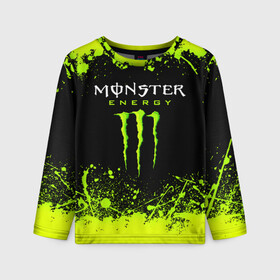 Детский лонгслив 3D с принтом MONSTER ENERGY  , 100% полиэстер | длинные рукава, круглый вырез горловины, полуприлегающий силуэт
 | black monster | bmx | claw | cybersport | energy | monster | monster energy | moto | motocross | race | sport | киберспорт | когти | монстер энерджи | монстр | мото | мотокросс | ралли | скейтбординг | спорт | т | энергия