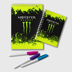 Блокнот с принтом MONSTER ENERGY , 100% бумага | 48 листов, плотность листов — 60 г/м2, плотность картонной обложки — 250 г/м2. Листы скреплены удобной пружинной спиралью. Цвет линий — светло-серый
 | black monster | bmx | claw | cybersport | energy | monster | monster energy | moto | motocross | race | sport | киберспорт | когти | монстер энерджи | монстр | мото | мотокросс | ралли | скейтбординг | спорт | т | энергия