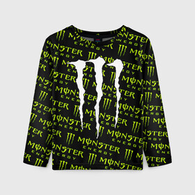 Детский лонгслив 3D с принтом MONSTER ENERGY  , 100% полиэстер | длинные рукава, круглый вырез горловины, полуприлегающий силуэт
 | black monster | bmx | claw | cybersport | energy | monster | monster energy | moto | motocross | race | sport | киберспорт | когти | монстер энерджи | монстр | мото | мотокросс | ралли | скейтбординг | спорт | т | энергия