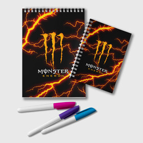 Блокнот с принтом MONSTER ENERGY , 100% бумага | 48 листов, плотность листов — 60 г/м2, плотность картонной обложки — 250 г/м2. Листы скреплены удобной пружинной спиралью. Цвет линий — светло-серый
 | Тематика изображения на принте: black monster | bmx | claw | cybersport | energy | monster | monster energy | moto | motocross | race | sport | киберспорт | когти | монстер энерджи | монстр | мото | мотокросс | ралли | скейтбординг | спорт | т | энергия