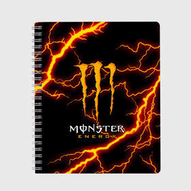 Тетрадь с принтом MONSTER ENERGY , 100% бумага | 48 листов, плотность листов — 60 г/м2, плотность картонной обложки — 250 г/м2. Листы скреплены сбоку удобной пружинной спиралью. Уголки страниц и обложки скругленные. Цвет линий — светло-серый
 | black monster | bmx | claw | cybersport | energy | monster | monster energy | moto | motocross | race | sport | киберспорт | когти | монстер энерджи | монстр | мото | мотокросс | ралли | скейтбординг | спорт | т | энергия