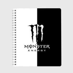 Тетрадь с принтом MONSTER ENERGY (Z) , 100% бумага | 48 листов, плотность листов — 60 г/м2, плотность картонной обложки — 250 г/м2. Листы скреплены сбоку удобной пружинной спиралью. Уголки страниц и обложки скругленные. Цвет линий — светло-серый
 | black monster | bmx | claw | cybersport | energy | monster | monster energy | moto | motocross | race | sport | киберспорт | когти | монстер энерджи | монстр | мото | мотокросс | ралли | скейтбординг | спорт | т | энергия