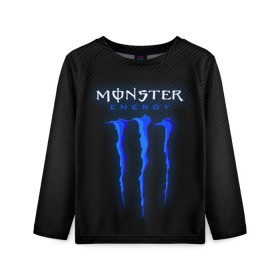 Детский лонгслив 3D с принтом MONSTER ENERGY (Z) , 100% полиэстер | длинные рукава, круглый вырез горловины, полуприлегающий силуэт
 | Тематика изображения на принте: black monster | bmx | claw | cybersport | energy | monster | monster energy | moto | motocross | race | sport | киберспорт | когти | монстер энерджи | монстр | мото | мотокросс | ралли | скейтбординг | спорт | т | энергия