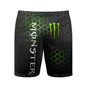 Мужские шорты спортивные с принтом MONSTER ENERGY  ,  |  | black monster | bmx | claw | cybersport | energy | monster | monster energy | moto | motocross | race | sport | киберспорт | когти | монстер энерджи | монстр | мото | мотокросс | ралли | скейтбординг | спорт | т | энергия