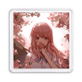 Магнит 55*55 с принтом Koe no Katachi , Пластик | Размер: 65*65 мм; Размер печати: 55*55 мм | Тематика изображения на принте: a silent voice | anime | koe no katachi | аниме | форма голоса