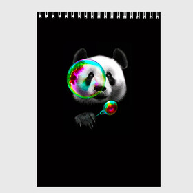Скетчбук с принтом Панда и мыльный пузырь , 100% бумага
 | 48 листов, плотность листов — 100 г/м2, плотность картонной обложки — 250 г/м2. Листы скреплены сверху удобной пружинной спиралью | арт | животные | забавная панда | зверь панда | мыльный пузырь | панда | панды | пузырь | рисунок