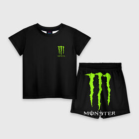 Детский костюм с шортами 3D с принтом MONSTER ENERGY (+спина) (Z) ,  |  | Тематика изображения на принте: black monster | bmx | claw | cybersport | energy | monster | monster energy | moto | motocross | race | sport | киберспорт | когти | монстер энерджи | монстр | мото | мотокросс | ралли | скейтбординг | спорт | т | энергия