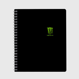 Тетрадь с принтом MONSTER ENERGY (+спина) (Z) , 100% бумага | 48 листов, плотность листов — 60 г/м2, плотность картонной обложки — 250 г/м2. Листы скреплены сбоку удобной пружинной спиралью. Уголки страниц и обложки скругленные. Цвет линий — светло-серый
 | black monster | bmx | claw | cybersport | energy | monster | monster energy | moto | motocross | race | sport | киберспорт | когти | монстер энерджи | монстр | мото | мотокросс | ралли | скейтбординг | спорт | т | энергия