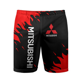 Мужские шорты спортивные с принтом MITSUBISHI ,  |  | mitsubishi | sport | митсубиси | митсубиши | спорт