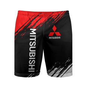 Мужские шорты спортивные с принтом MITSUBISHI SPORT ,  |  | mitsubishi | sport | митсубиси | митсубиши | спорт