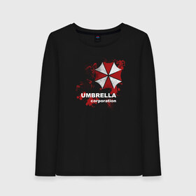 Женский лонгслив хлопок с принтом Umbrella , 100% хлопок |  | resident evil | s.t.a.r.s | stars | umbrella | umbrella corp | амбрелла | корпорация амбрелла | обитель зла | обитель зла ремейк | резидент | резидент ивл | резик | старс